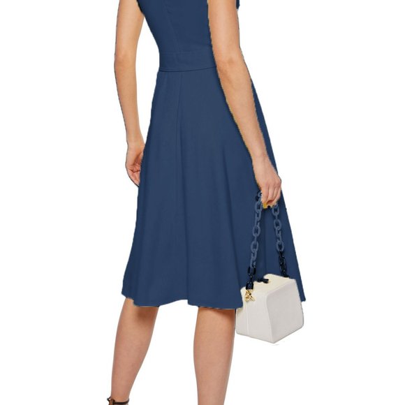 BLACK HALO Lylah belted Blue dress 6 - Picture 3 of 3